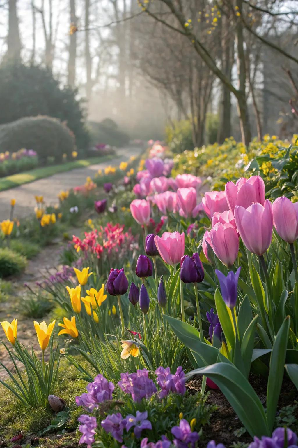 Bulbs bring a vibrant spring surprise to borders.