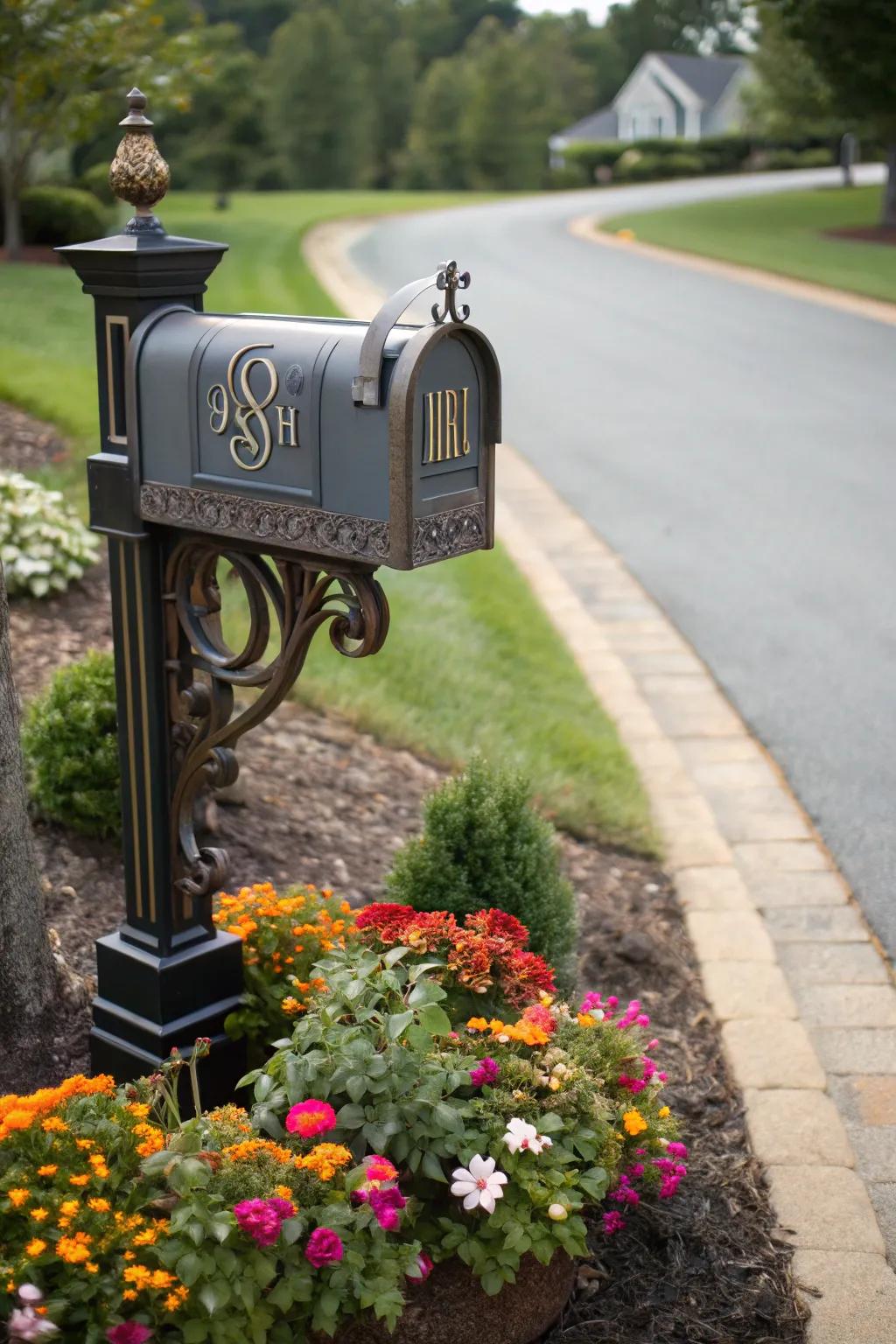 A monogram introduces a personal and distinct accent to your mailbox.