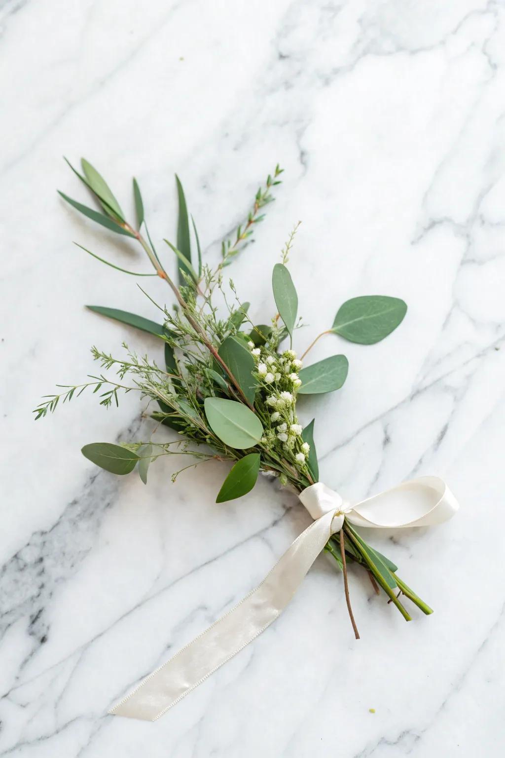 Minimalist greenery delivers sleek sophistication.