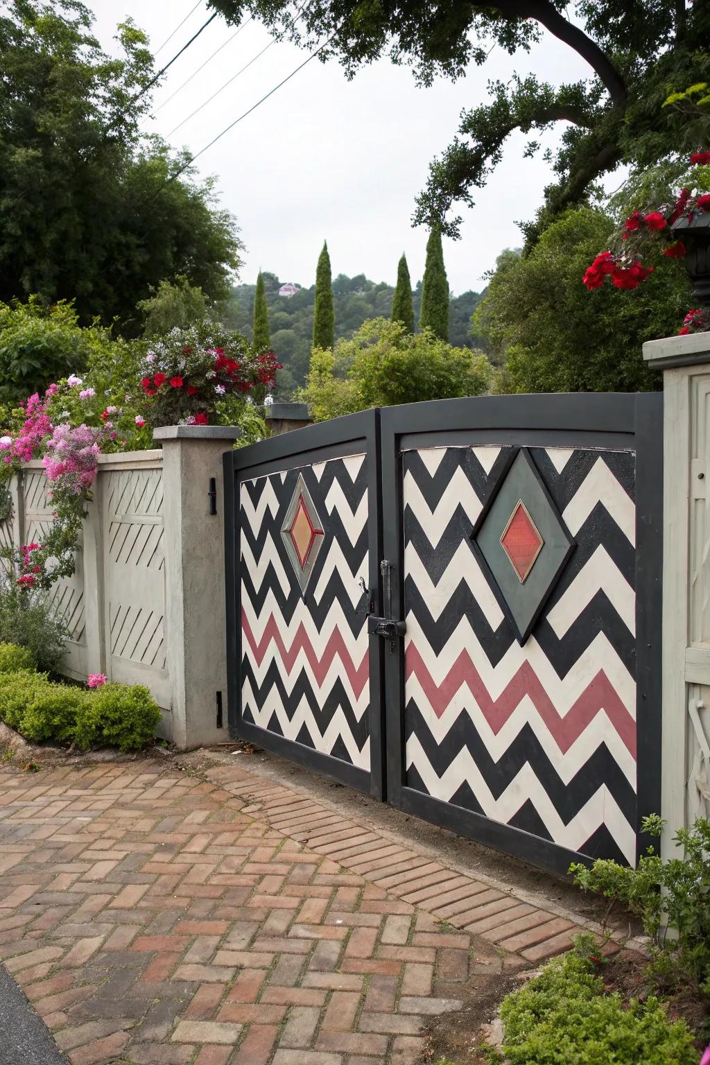 Playful patterns add a touch of fun to modern gates.
