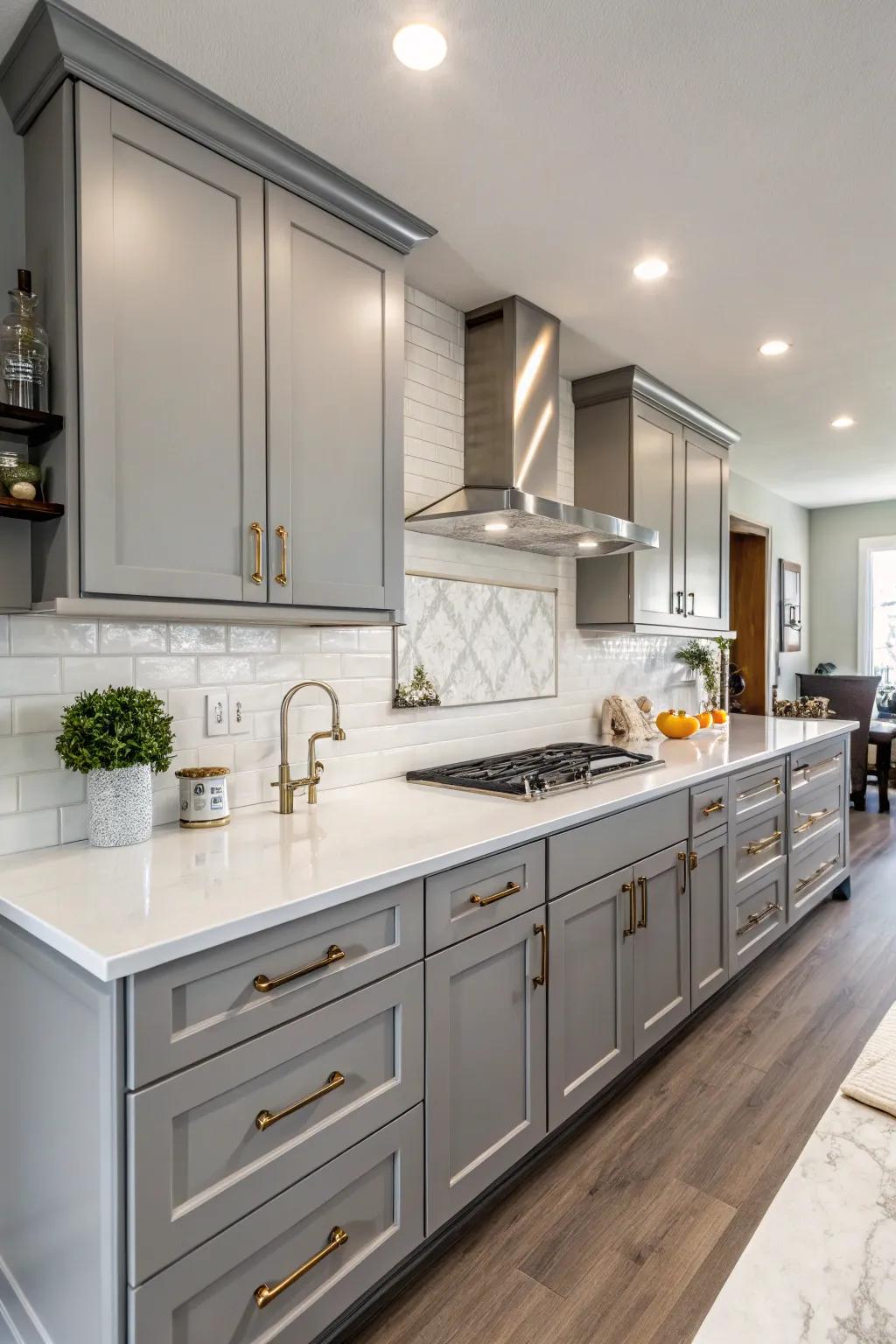 Welcome sophistication with a grey and white combination.