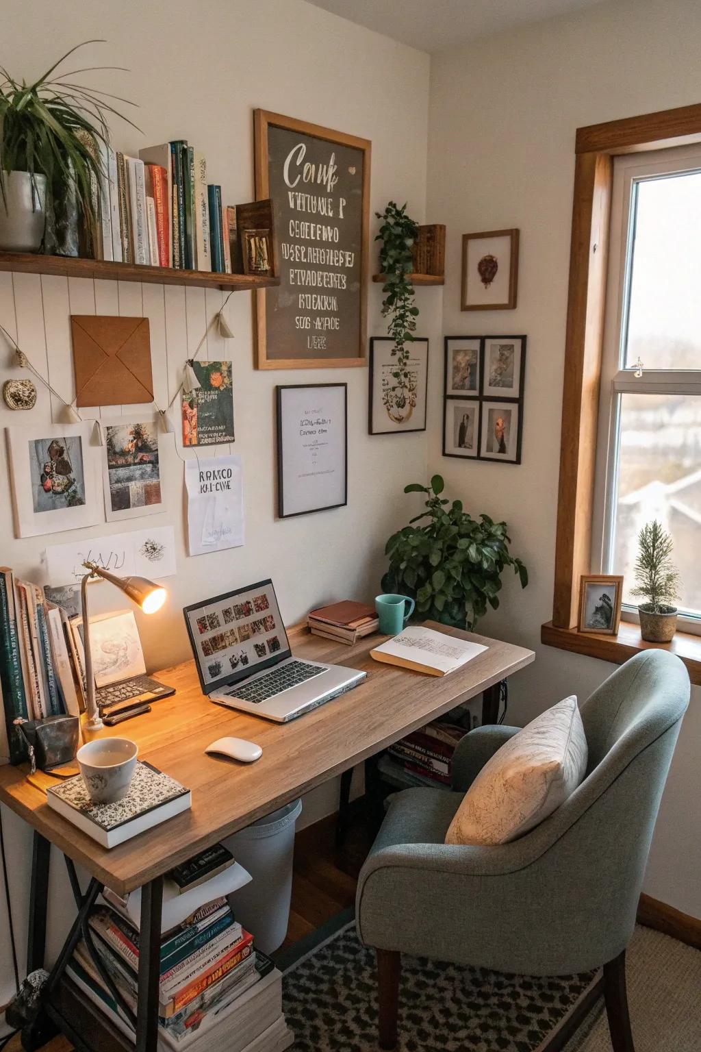 Personal decorations contribute character to your virtual backdrop.