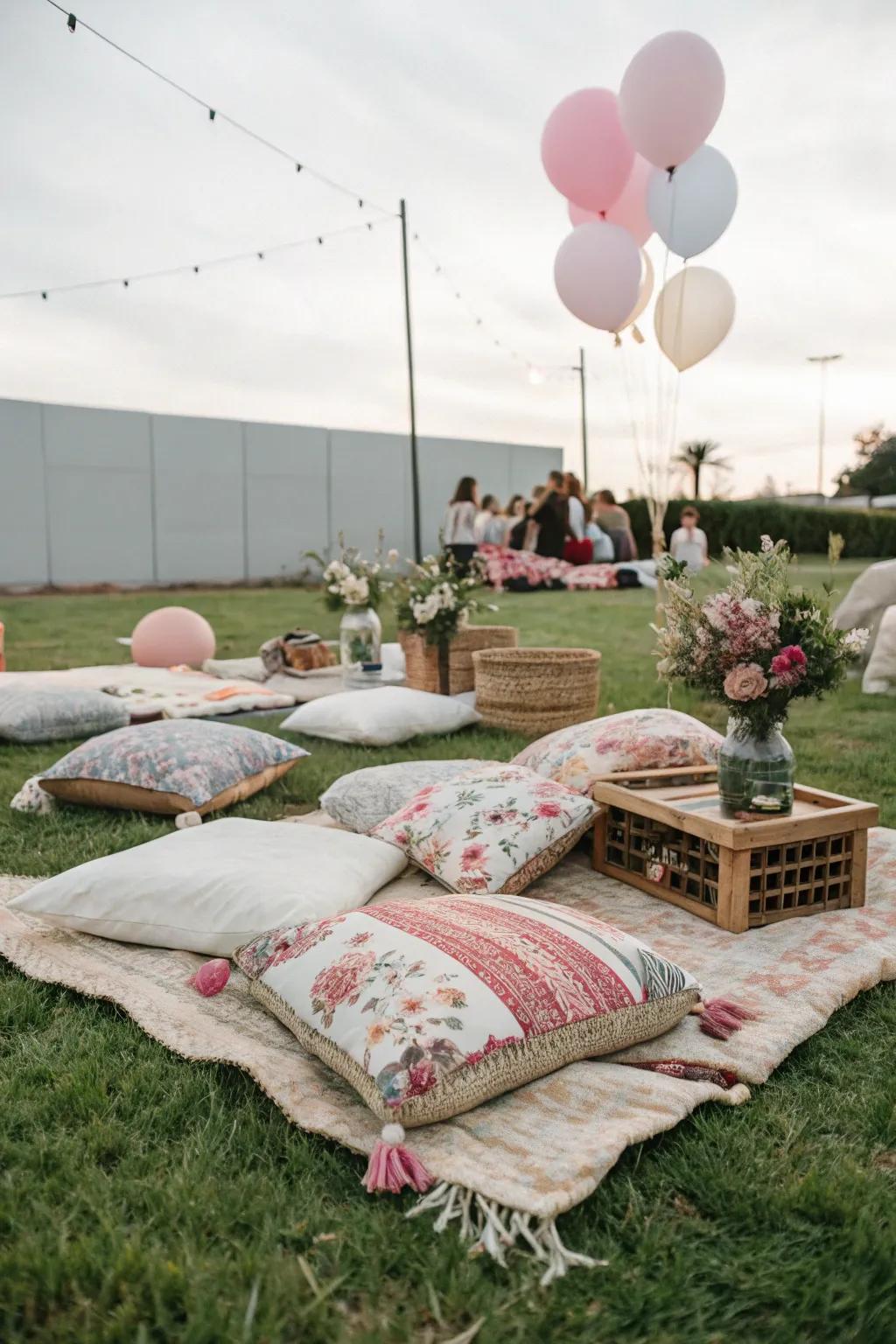 A snug outing setup offers relaxation and allure.