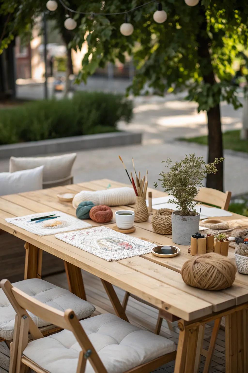 Create memories in the heart of the city with a cozy craft workshop in a parklet!