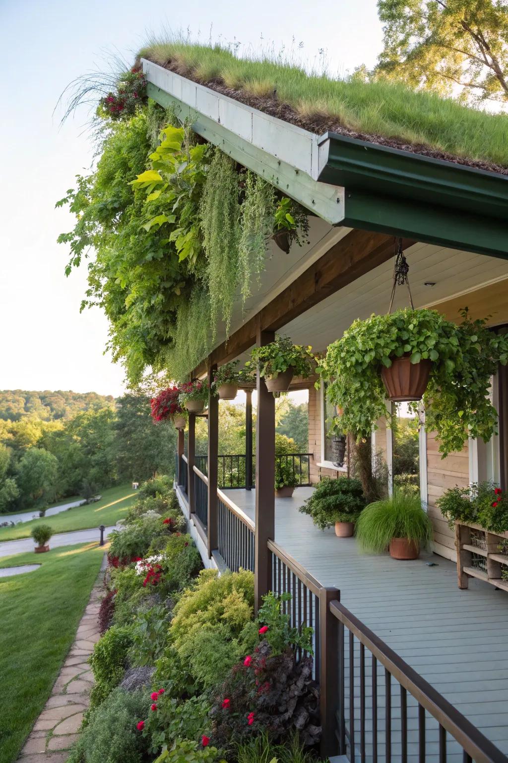Sustainable beauty with a green roof.