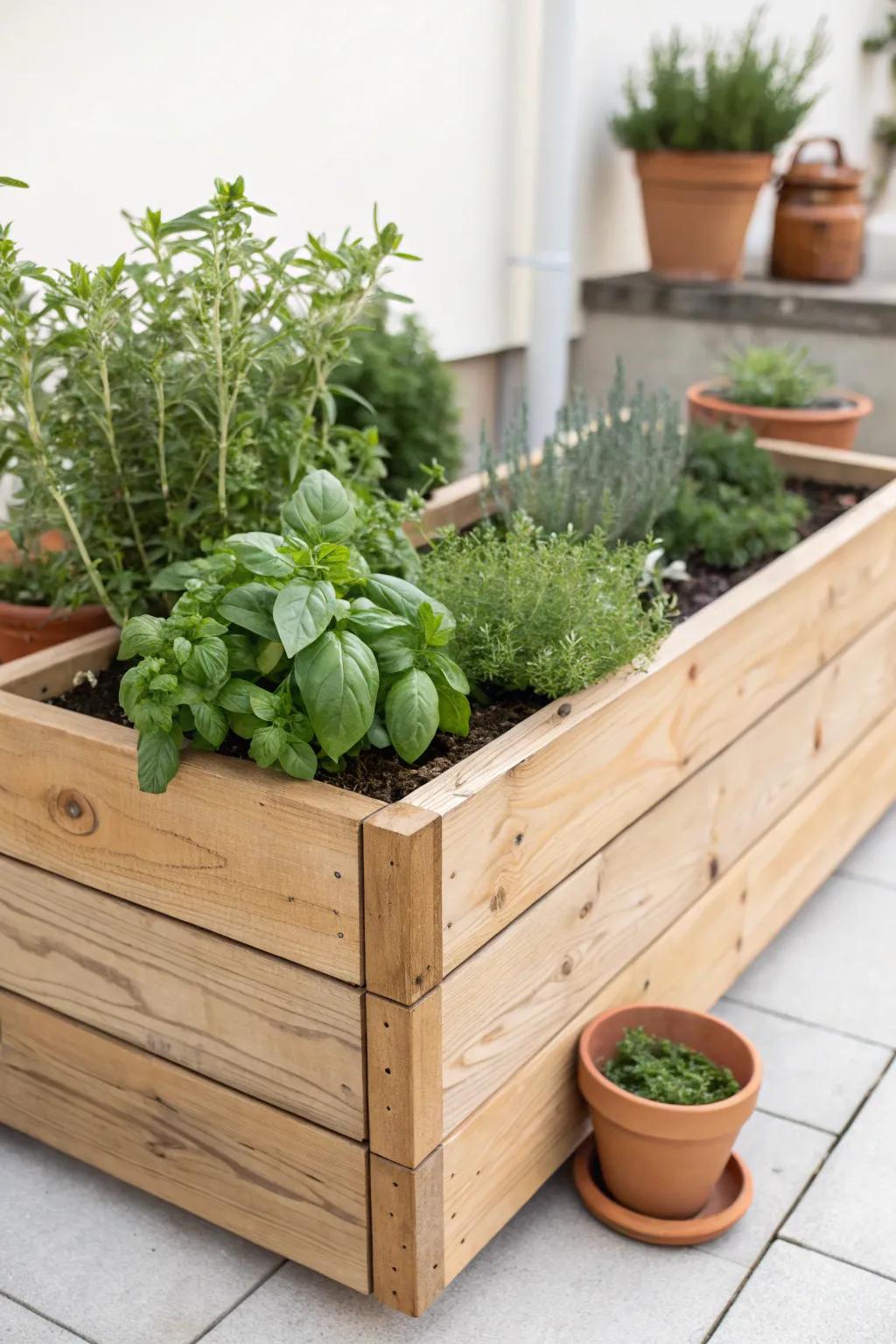 Bring harmony to your garden with this stylish themed herbal retreat, where simplicity meets nature.