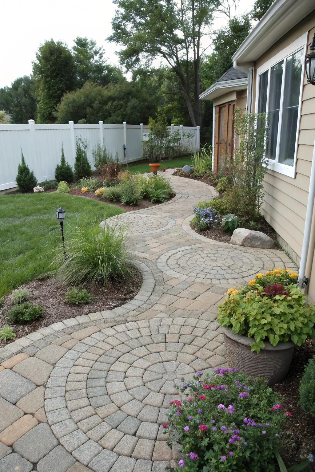 Round stone designs add artistry to your landscape.