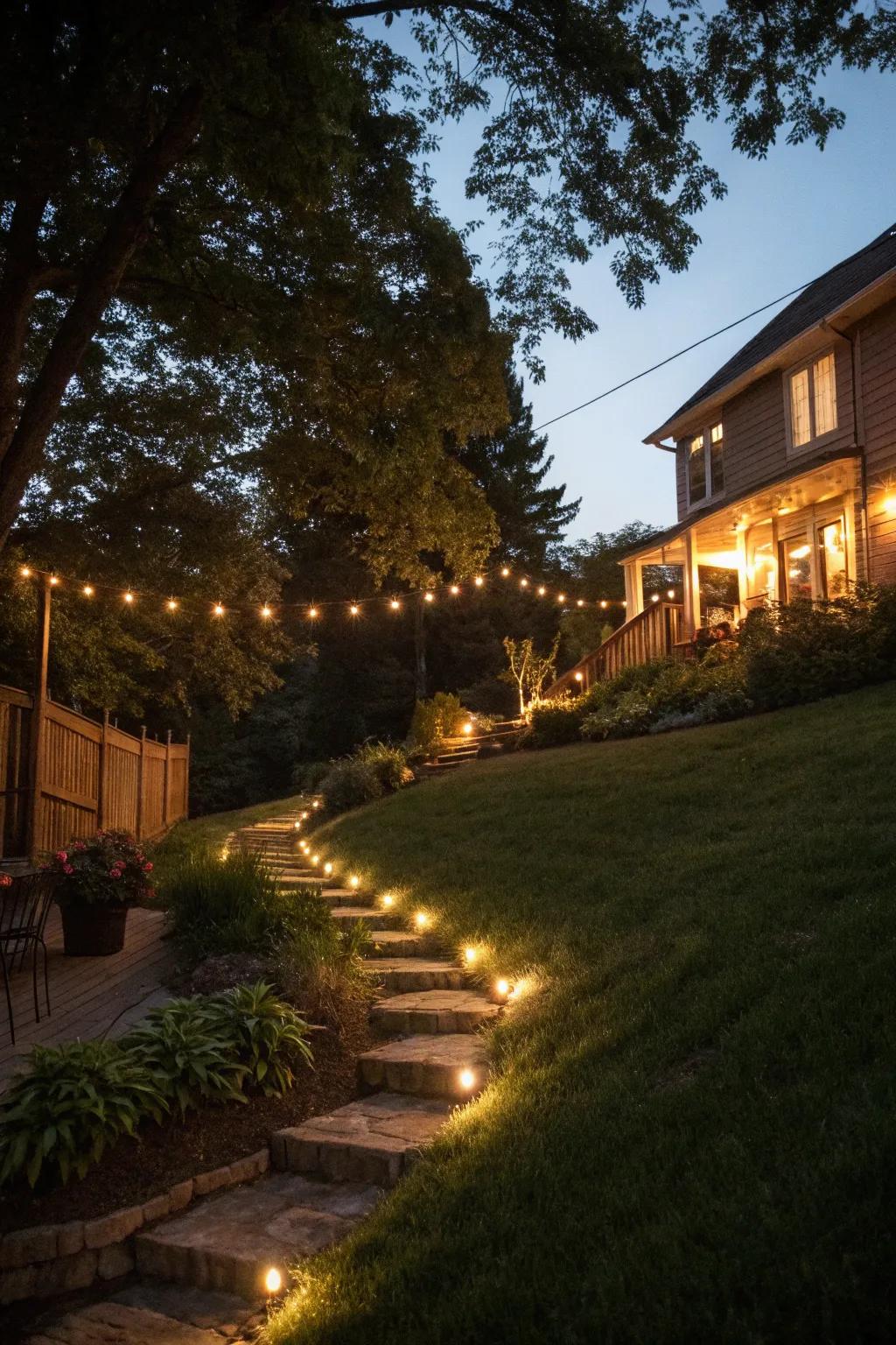 Ambient lighting improves safety and vibe.