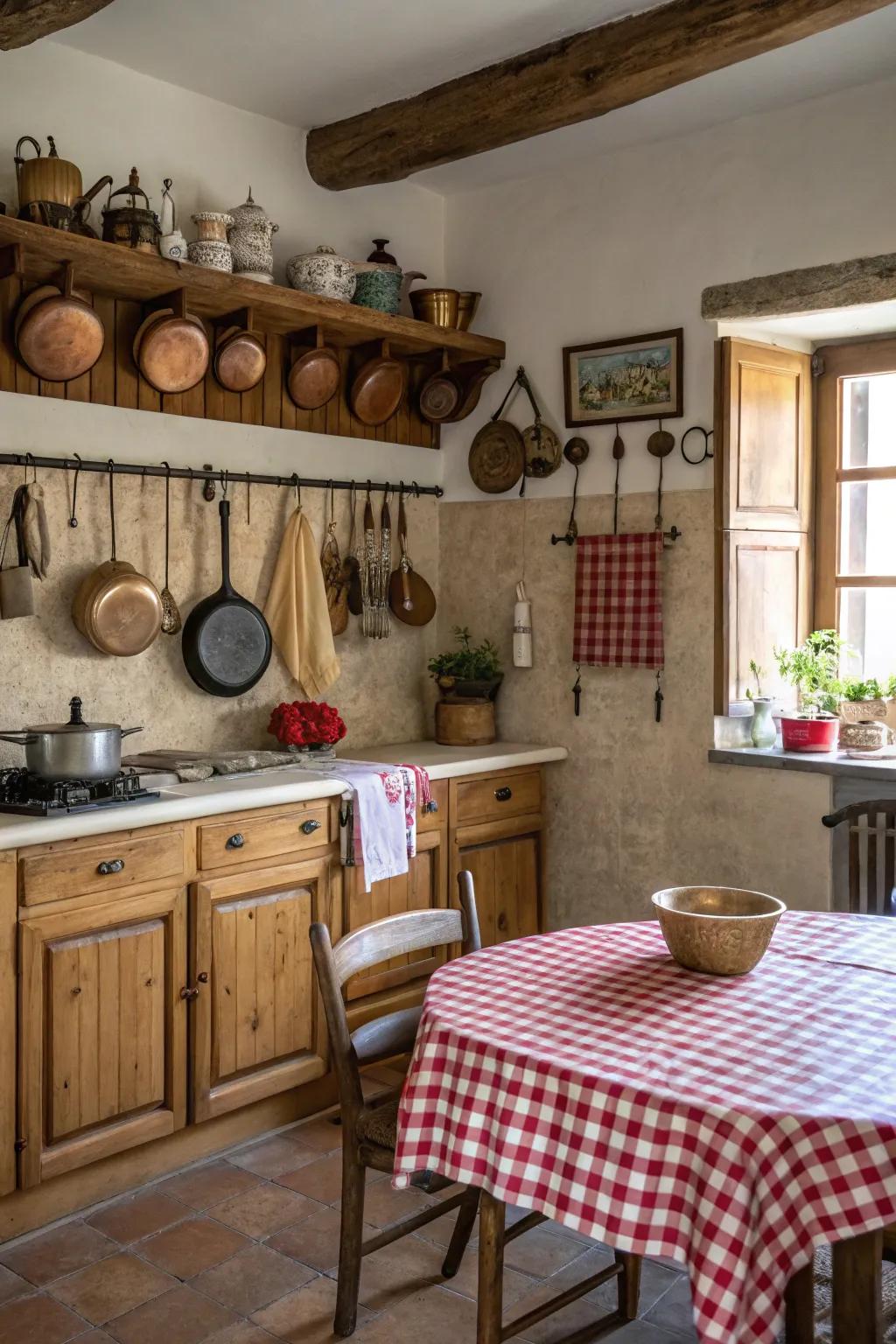 Wall hooks provide practical and stylish storage solutions.