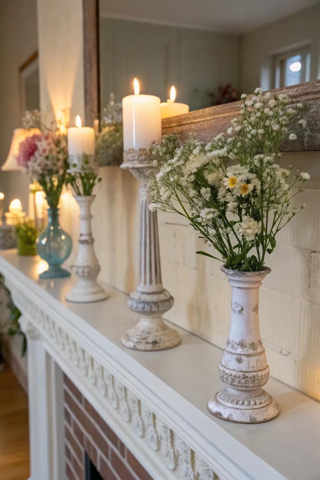 Candle holders can be repurposed into chic miniature vases.