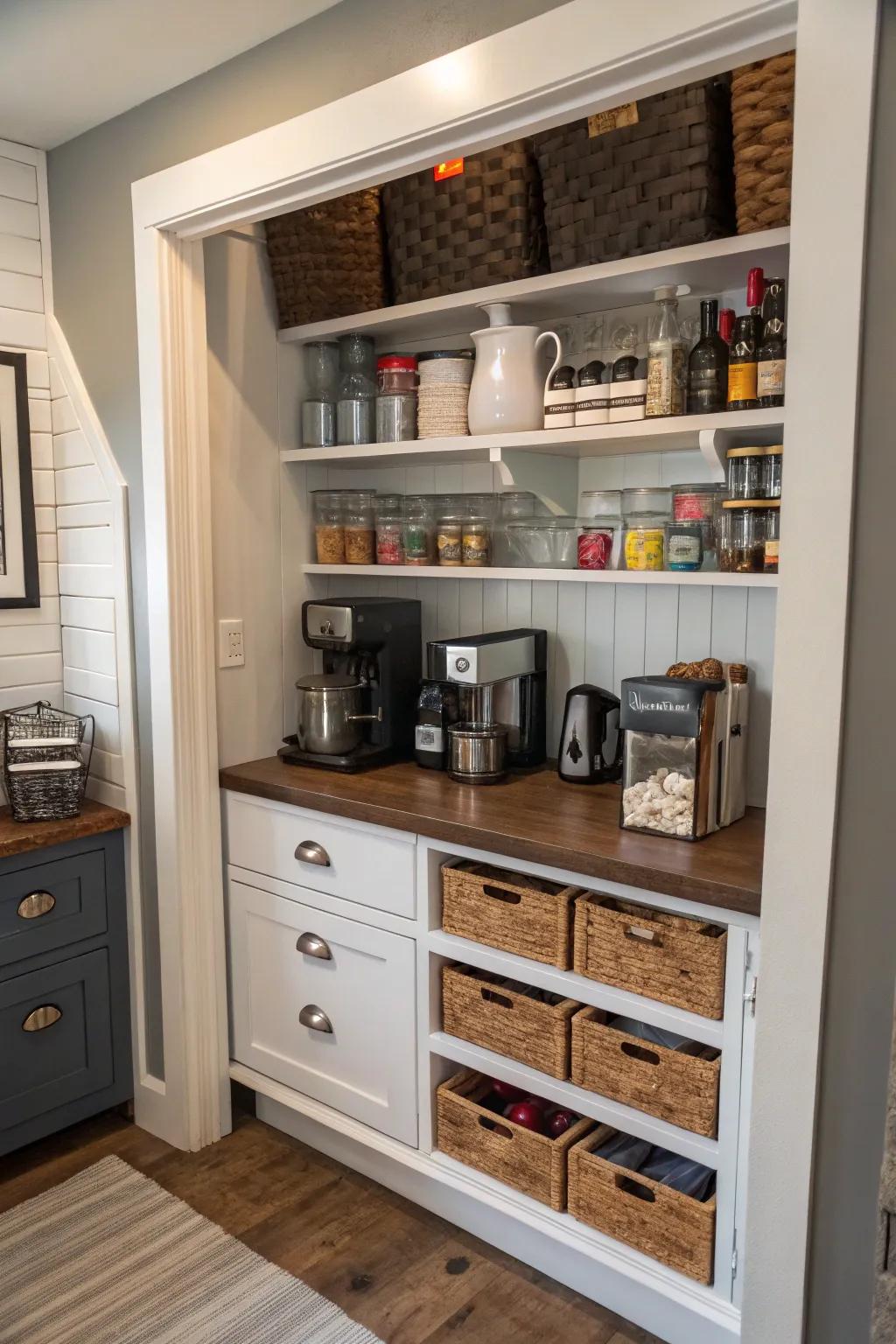 Change crannies into practical zones in small cooking areas.