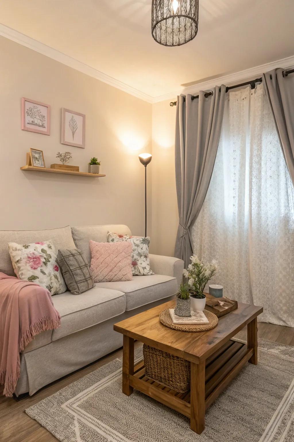 Light colors help small spaces feel more open and airy.