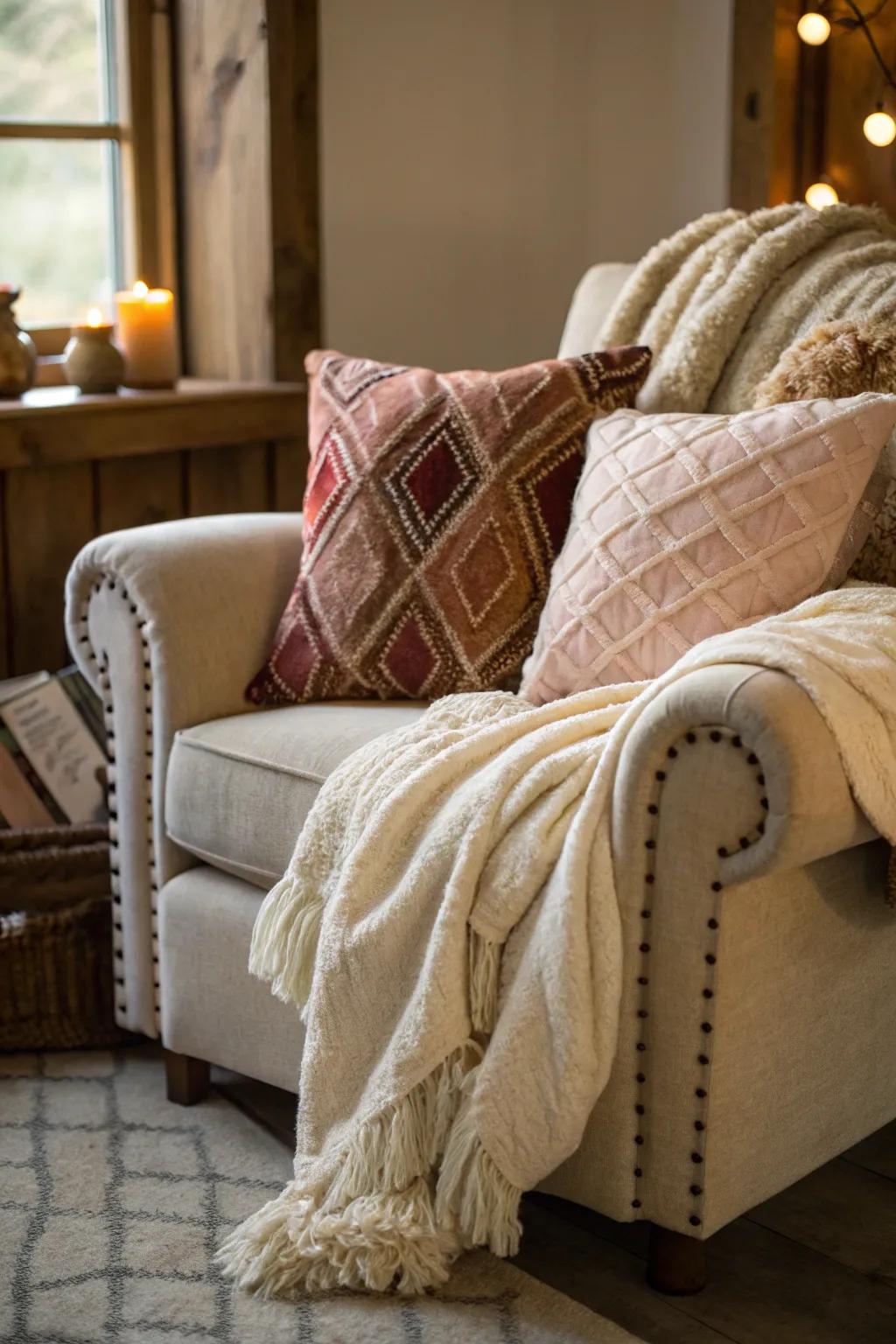 A warm corner encourages guests to rest and brings a level of comfort.