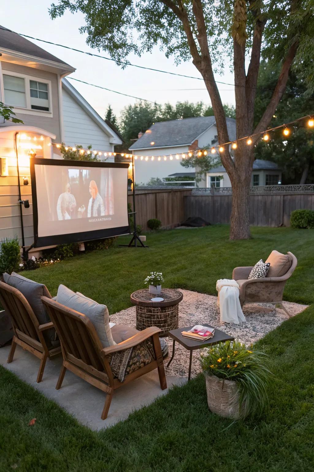 An outdoor cinema experience right in your backyard.