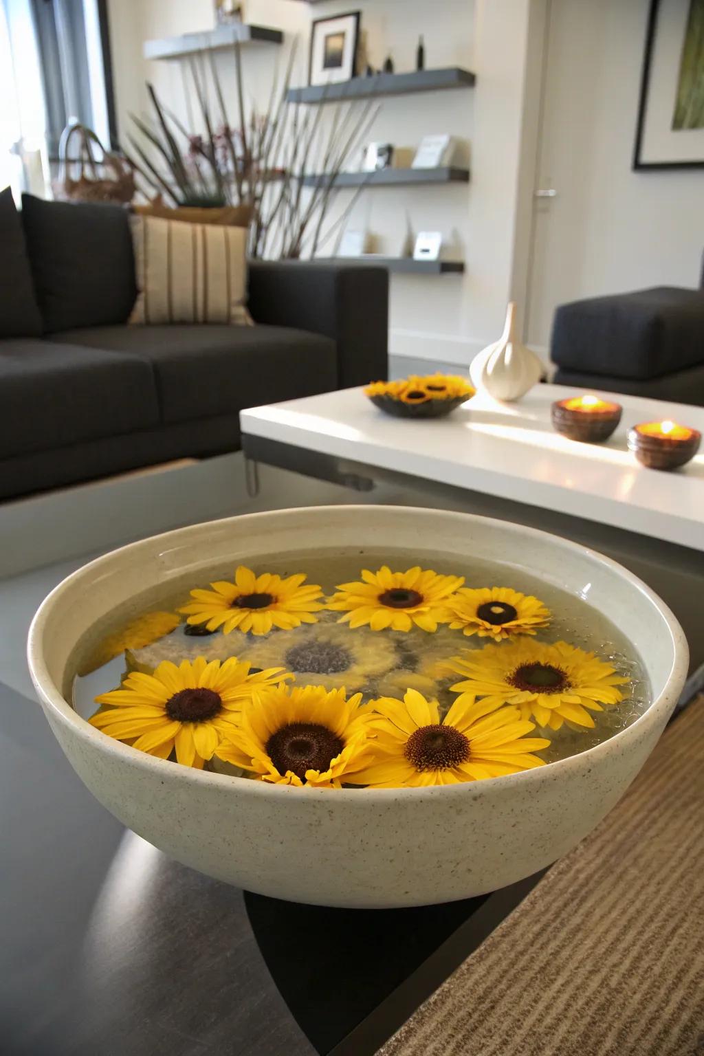 A captivating bowl arrangement for your coffee table.