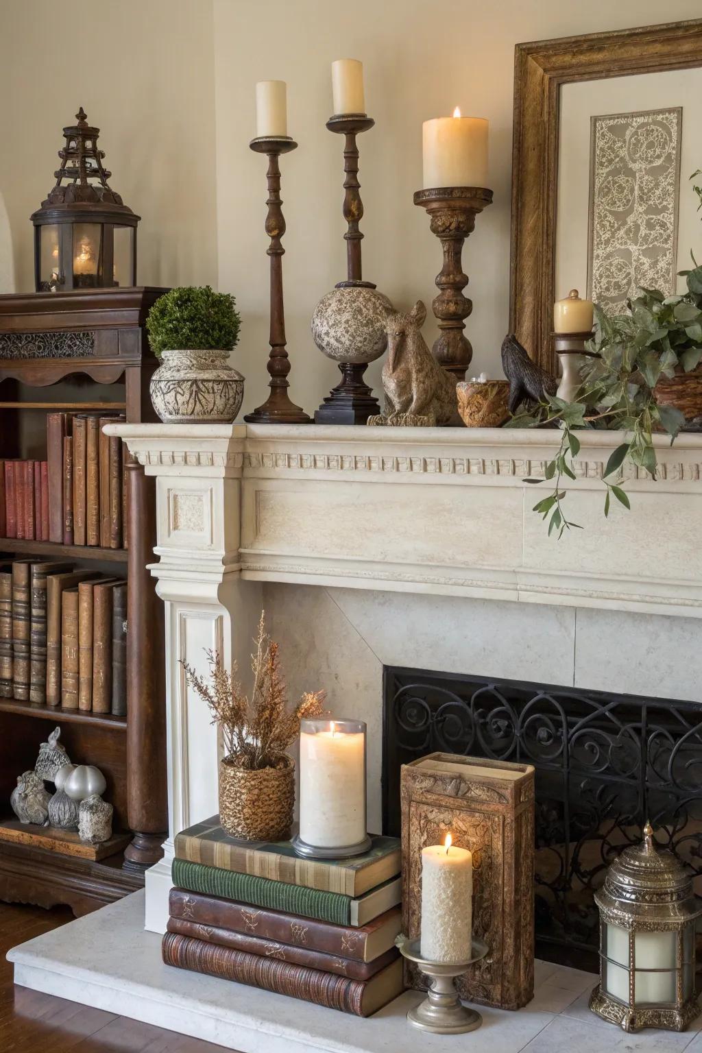 Layered textures and heights cultivate visual intrigue.