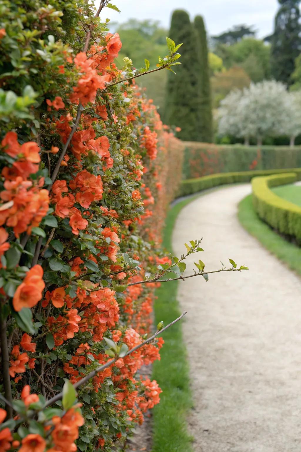 Flowering quince delivers a bold sensation of orange.