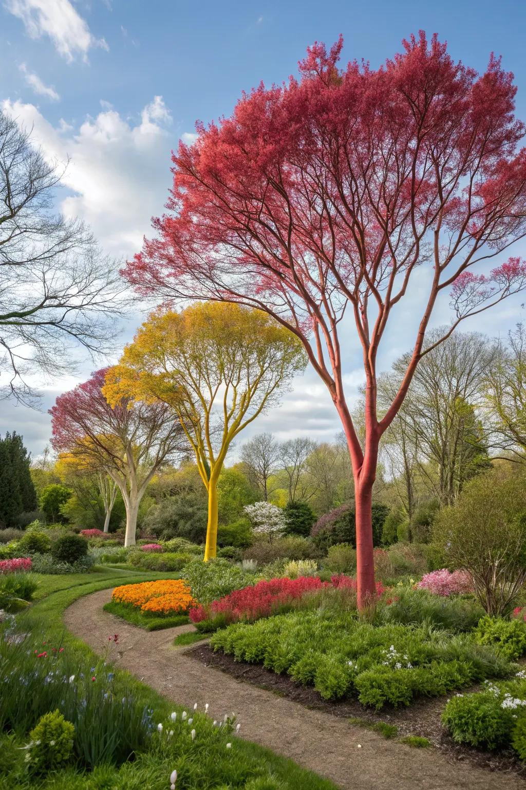 Surprise and delight with unexpected tree color combinations.