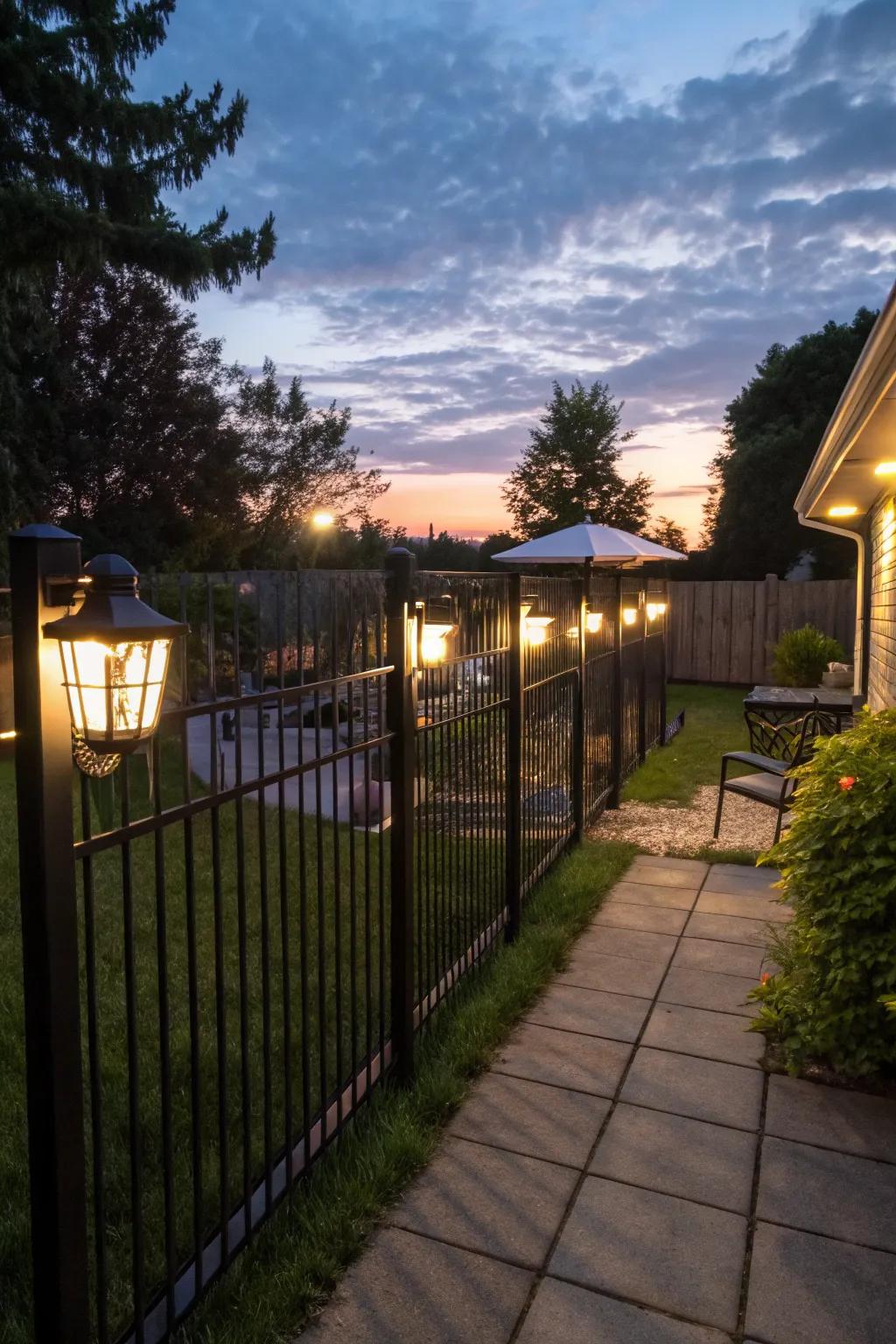 Radiant lights bring nighttime magic to your fence.