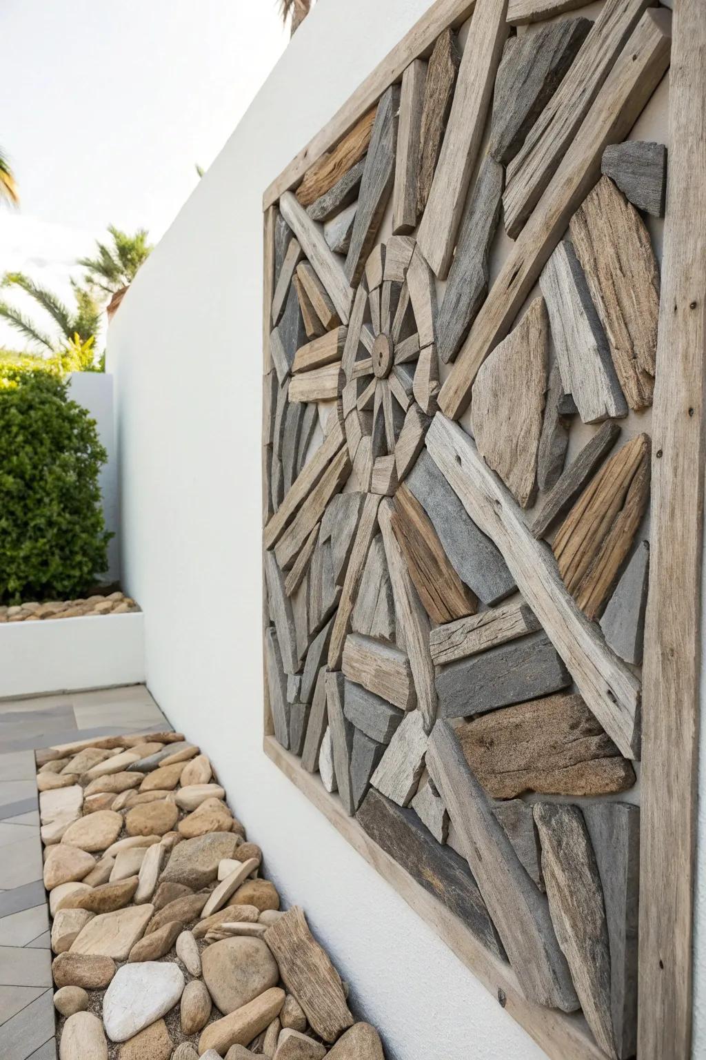 Transform your garden with the rustic charm of recycled driftwood art.