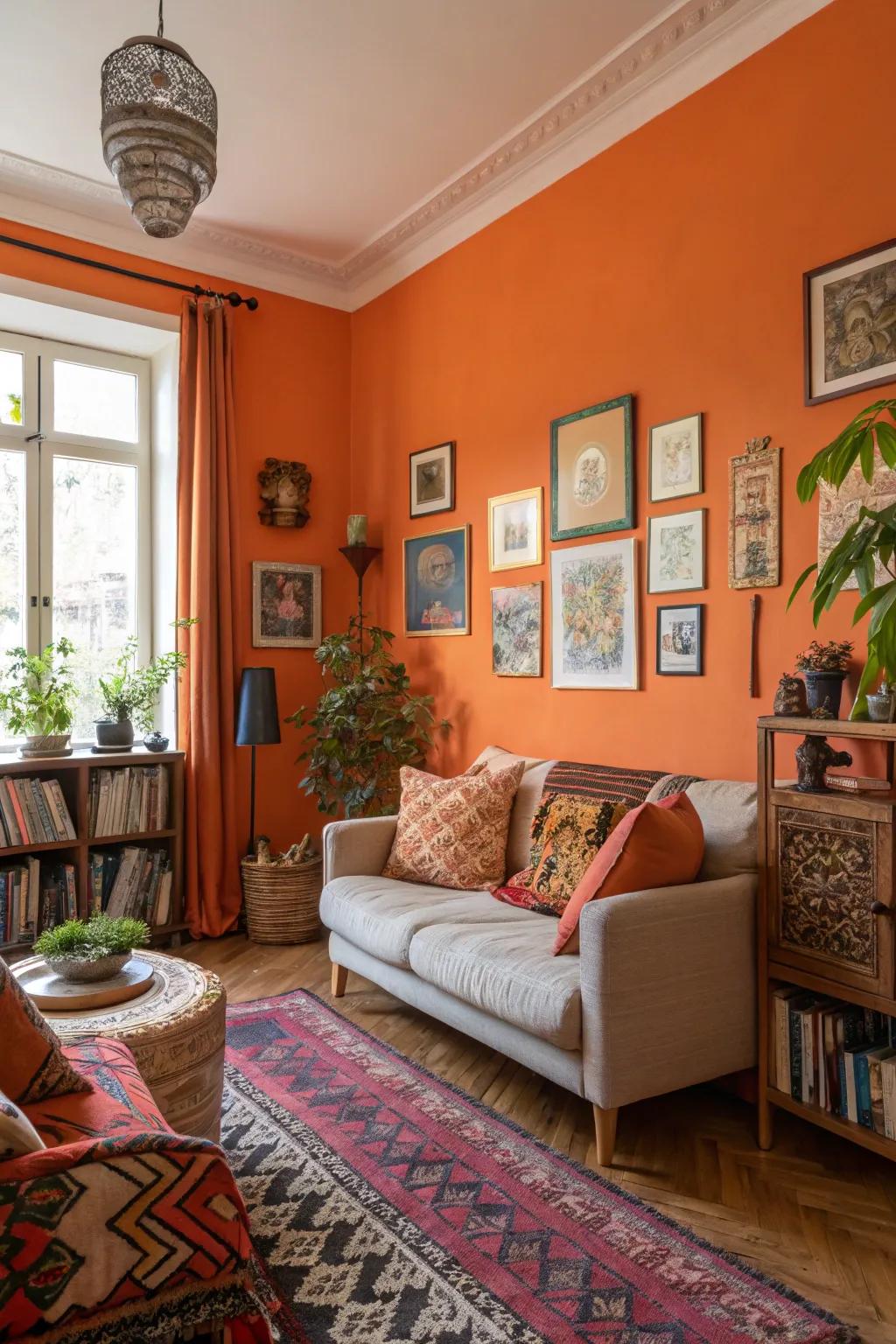 Mandarin partitions infuse the chamber with animated dynamism.