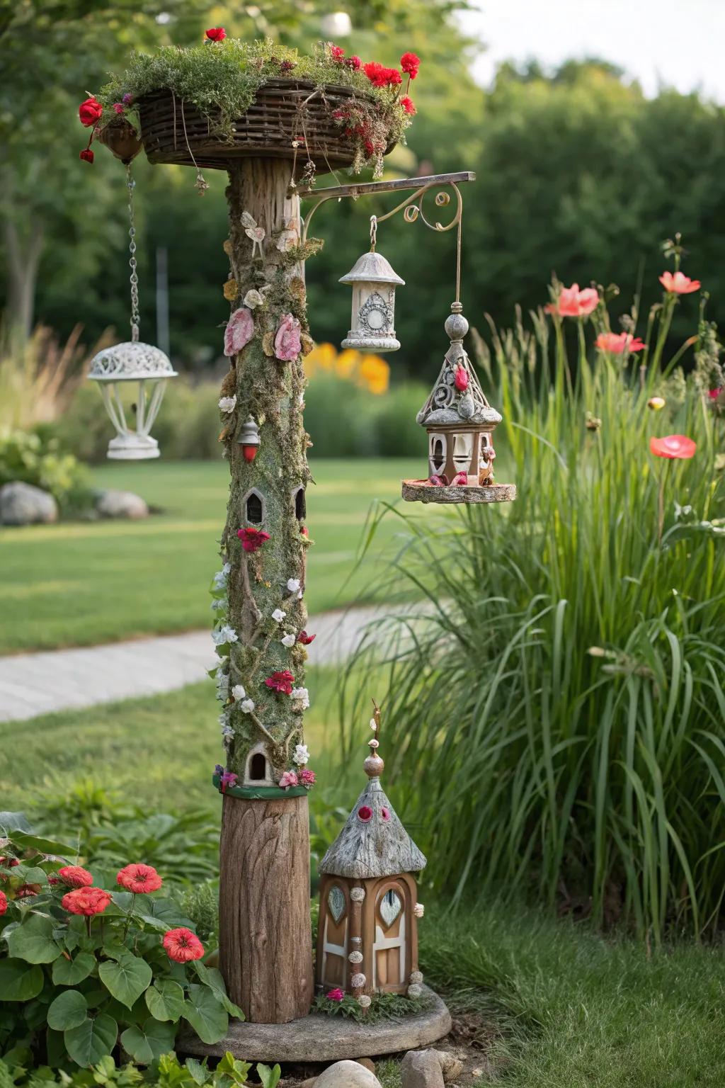 Enchant your garden with a fairy pole masterpiece, where craftsmanship meets whimsy.