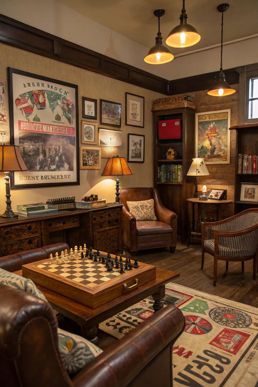 Vintage finds add charm and a sense of history to your game room.