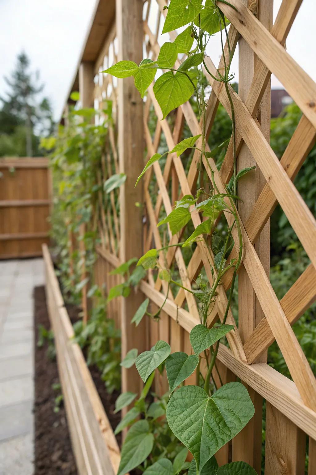 Elevate your garden with this minimalist fence panel trellis – where natural beauty meets craftsmanship.