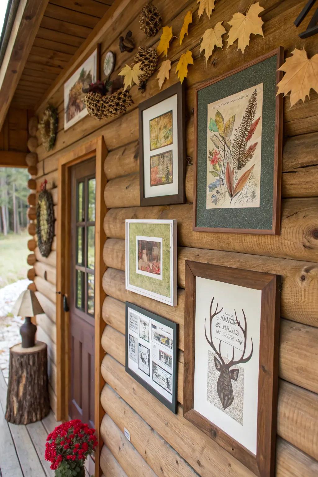 Wall art transforms the cabin area with color and character.