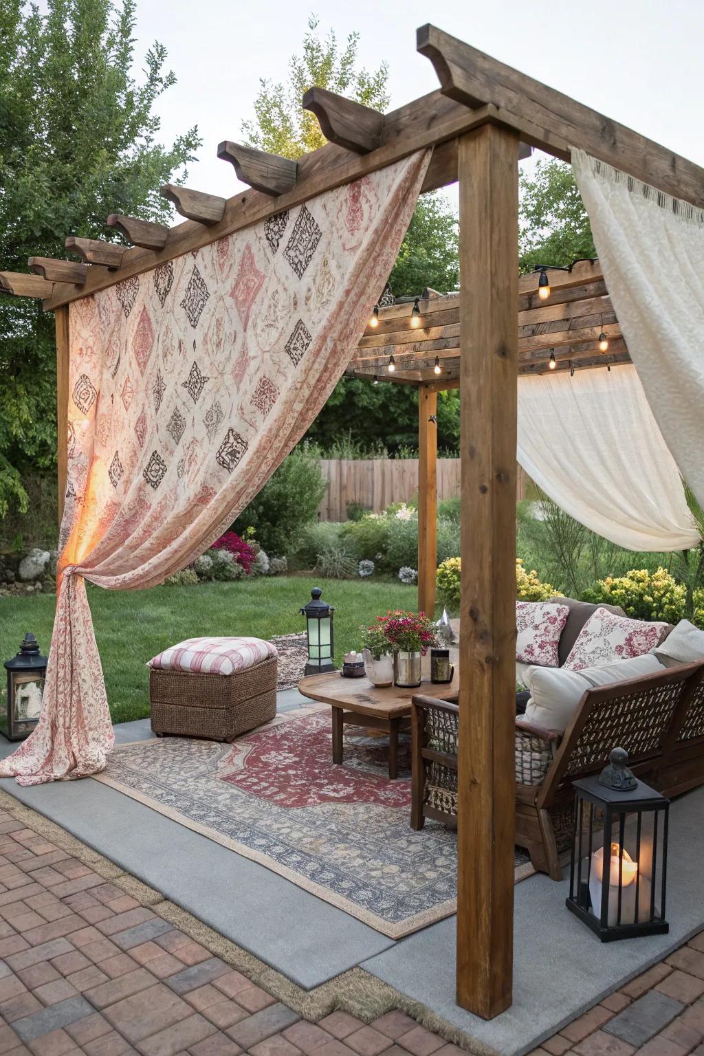 DIY canopies offer shade and personal style.