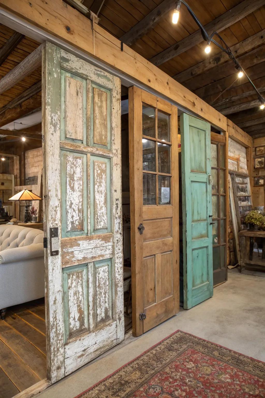 Salvaged doors offer history and uniqueness.
