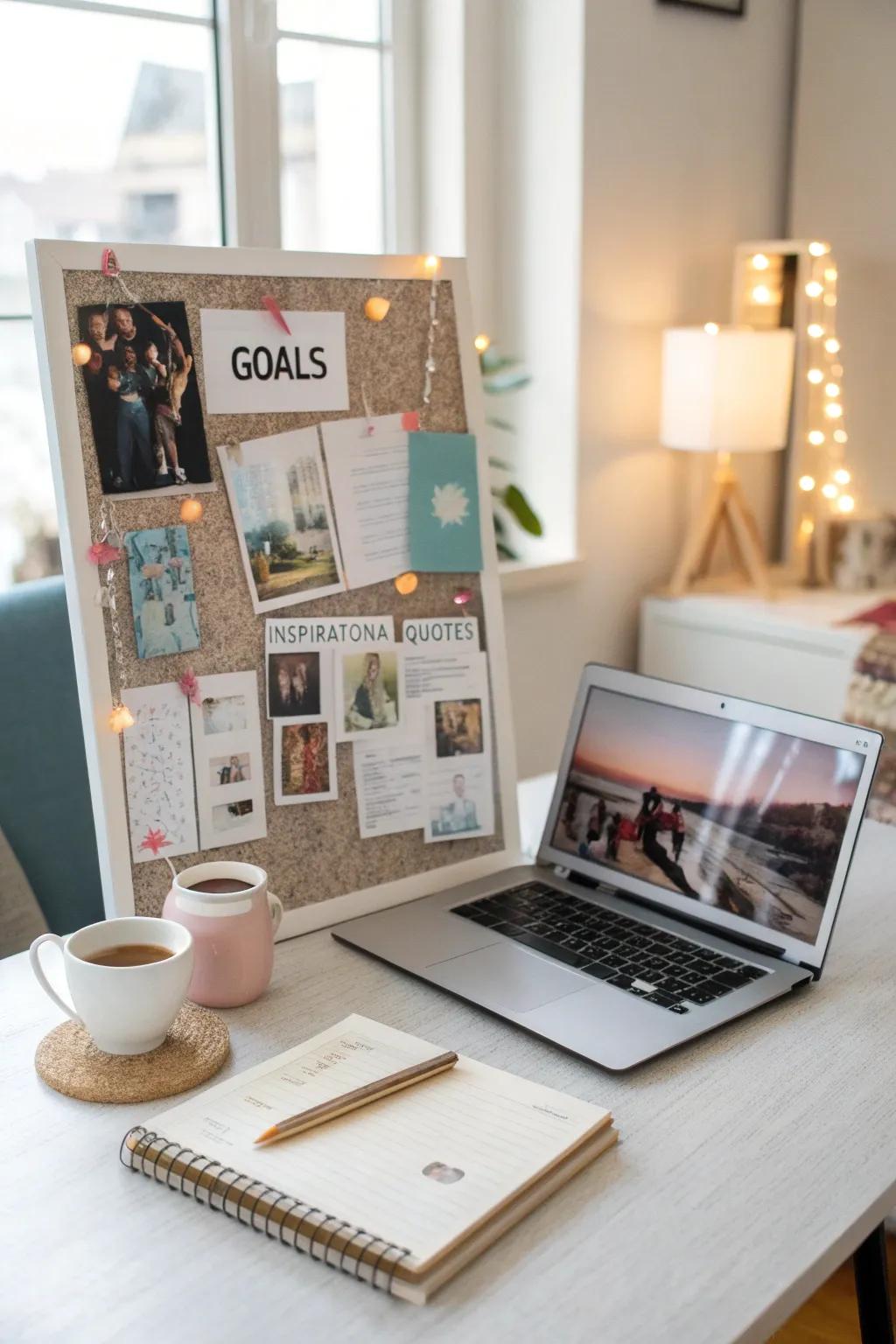 A vision board can help you maintain focus.