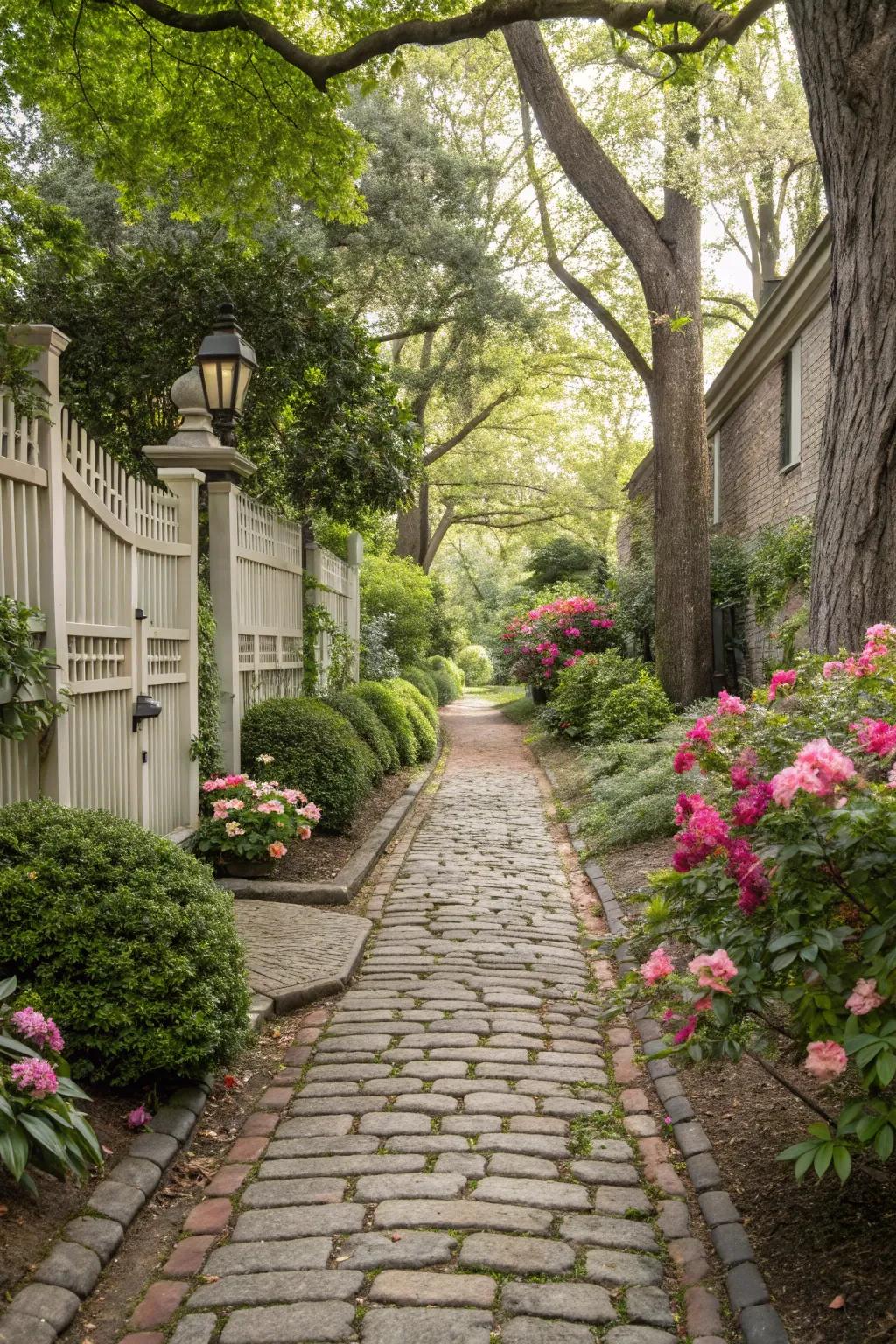 Cobblestones offering timeless vintage charm.