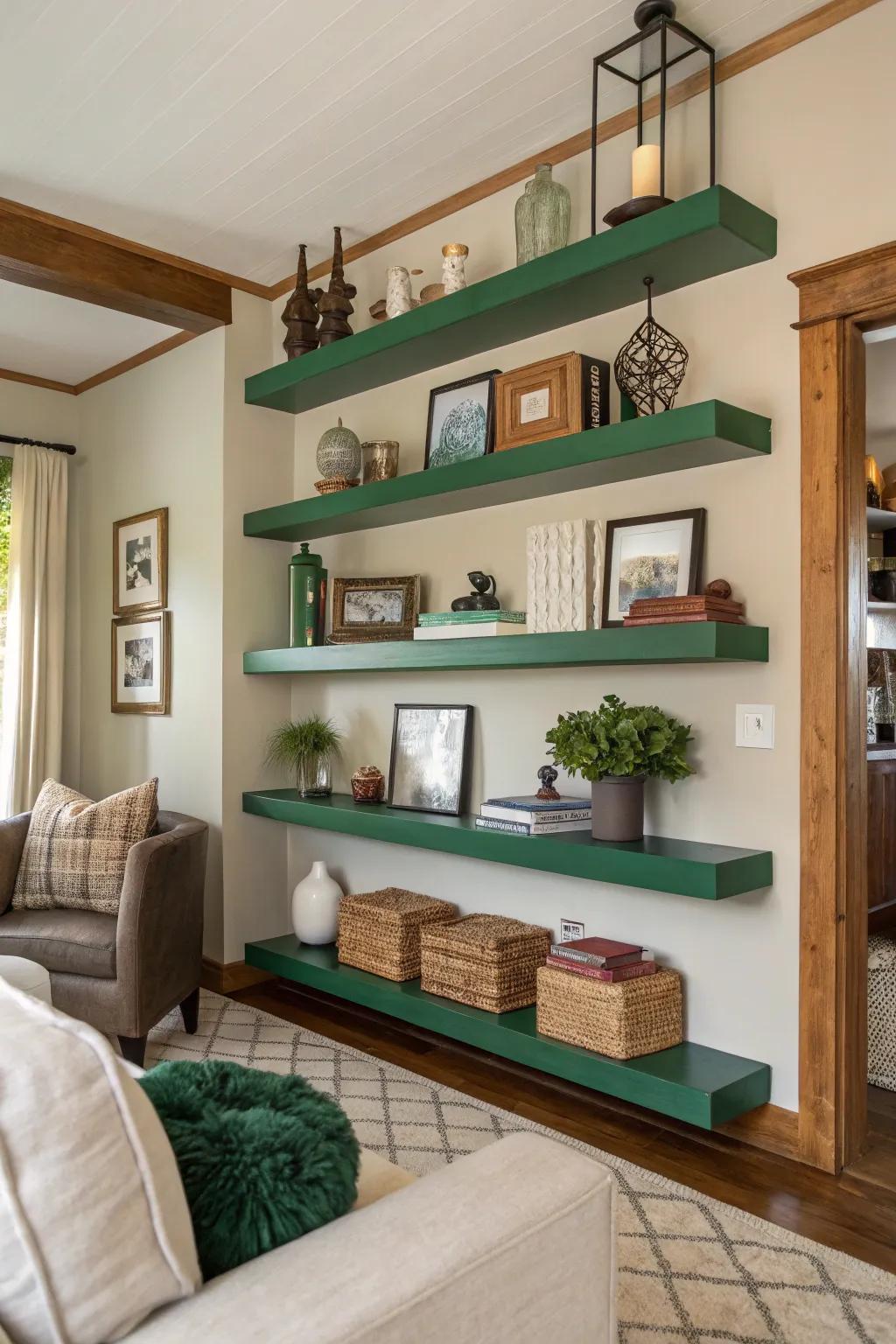Verdant hanging racks for a useful pop of color.