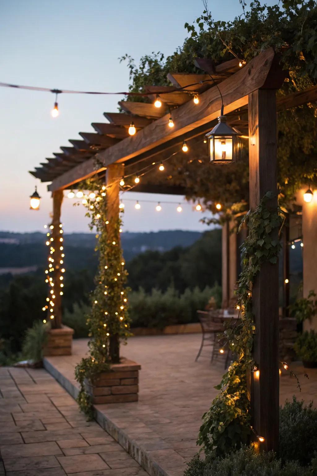 Magical nighttime retreat with integrated lighting