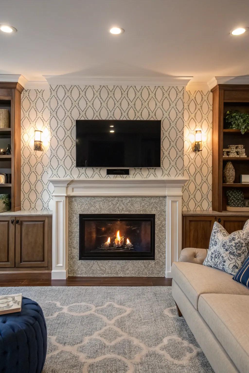 Make a statement with textured wall covering that infuses depth and character. #WallpaperWonder #BoldDesign 🌟