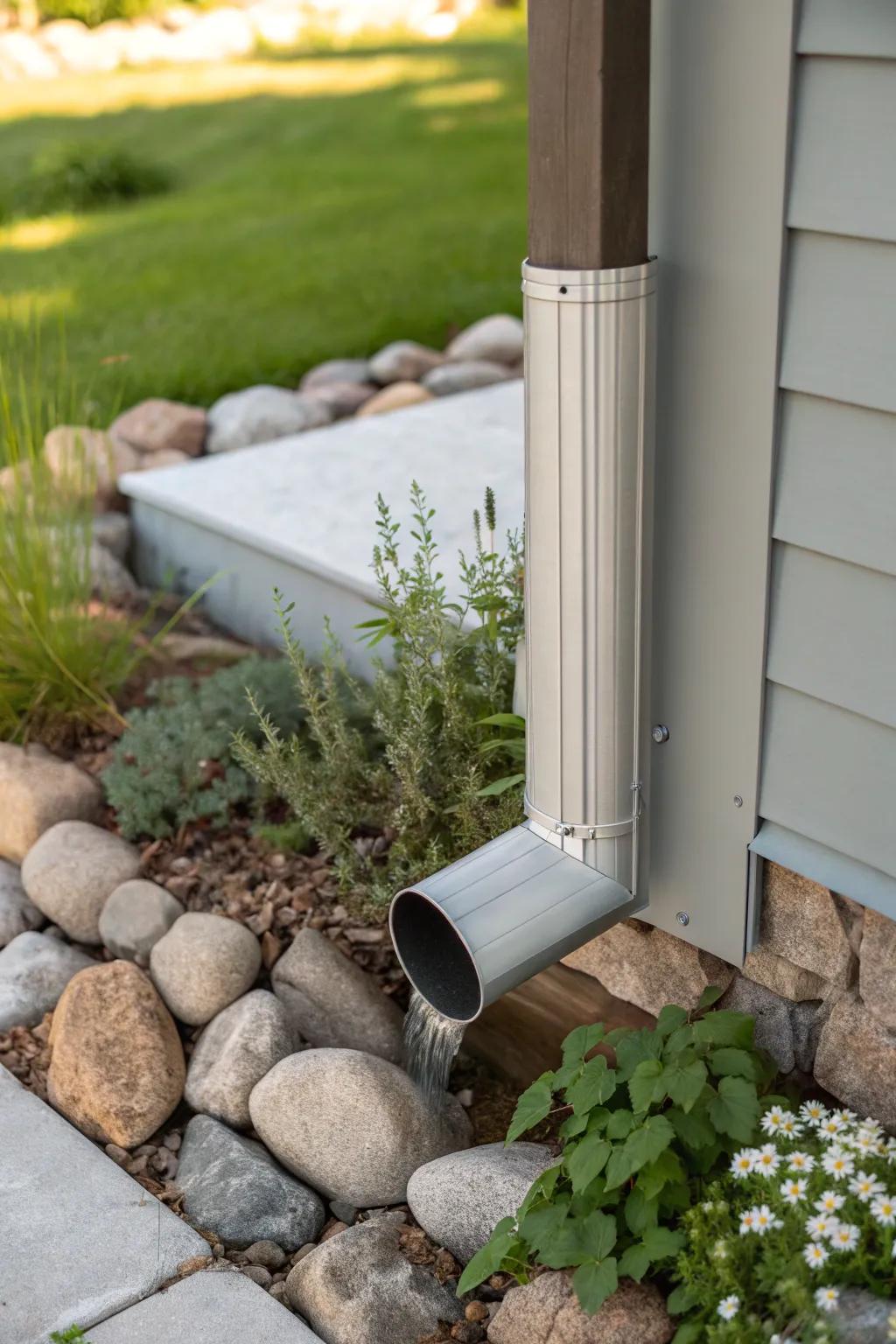 Channel rainwater gracefully with minimalist charm. 🌿✨ #GardenCraftsmanship #ScandiBoho