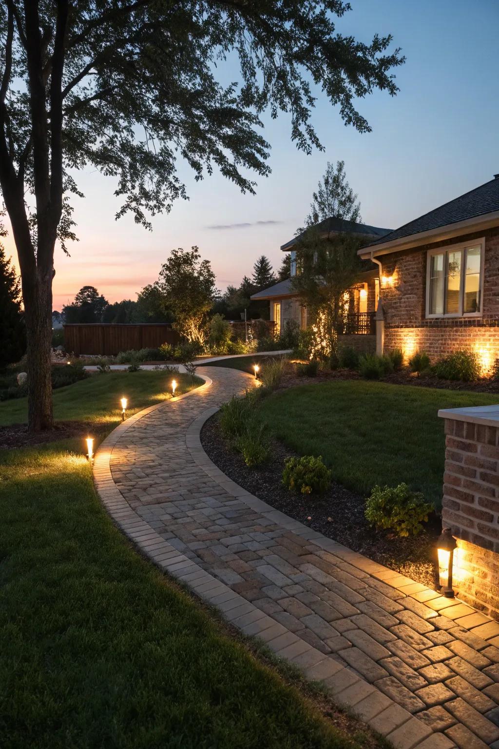 Stone lighting aspects craft enchanting night settings.