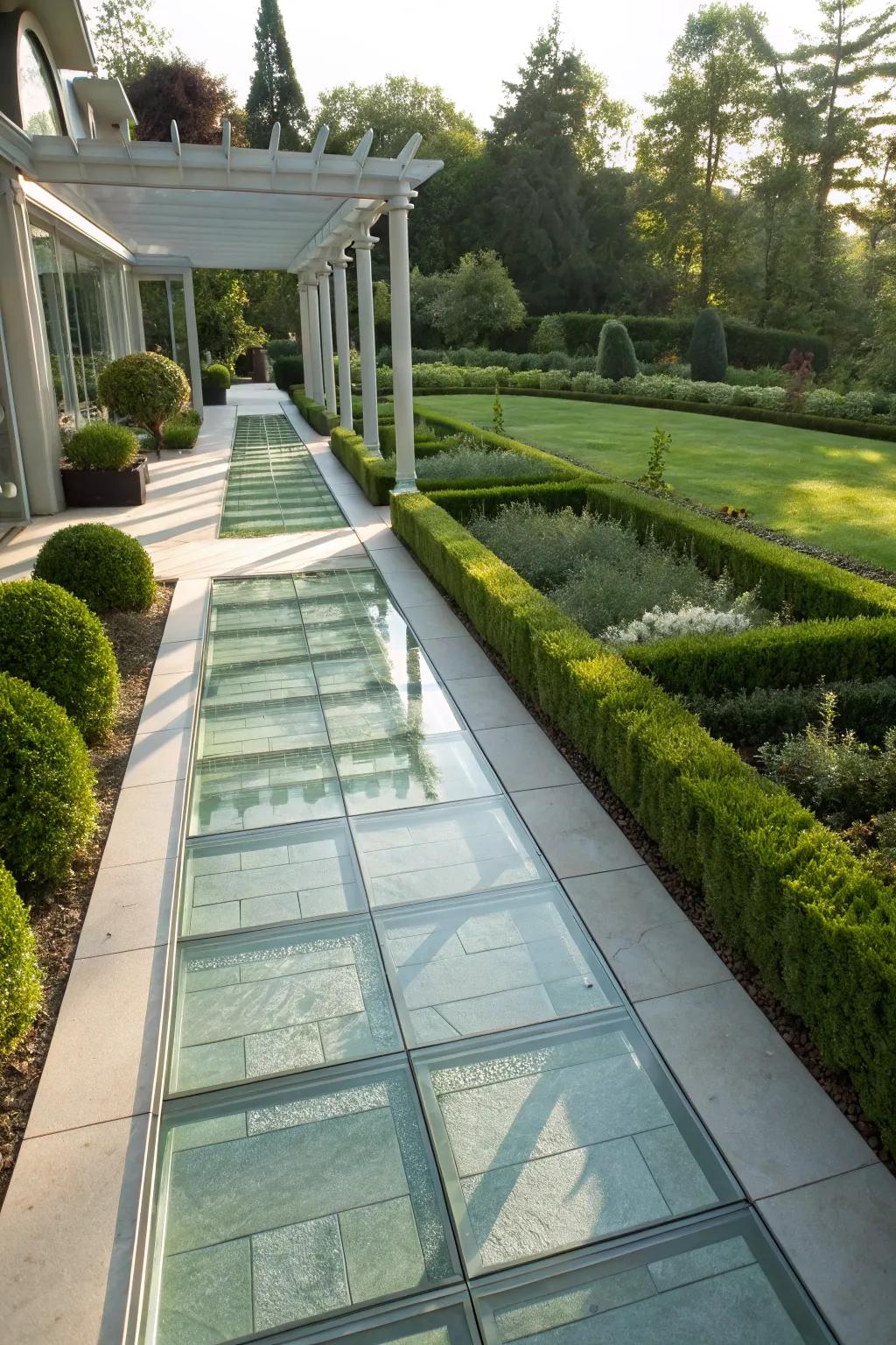 Glass stones bring a novel touch to your walkway.