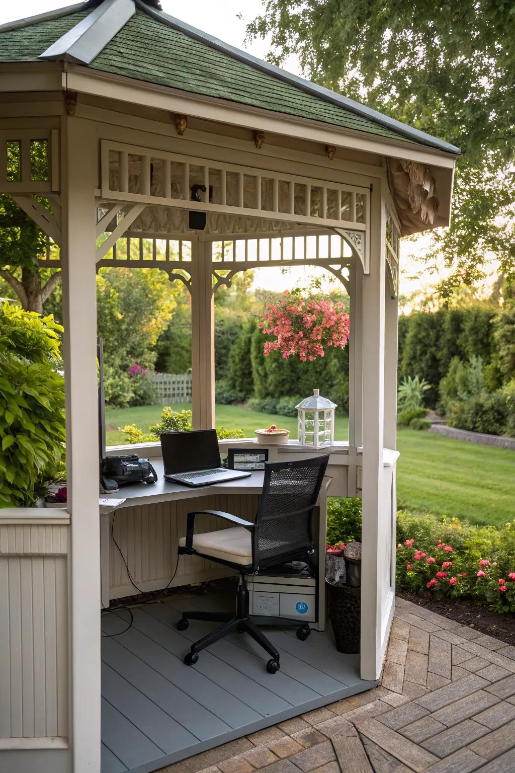A functional workstation blends work with outdoor enjoyment.