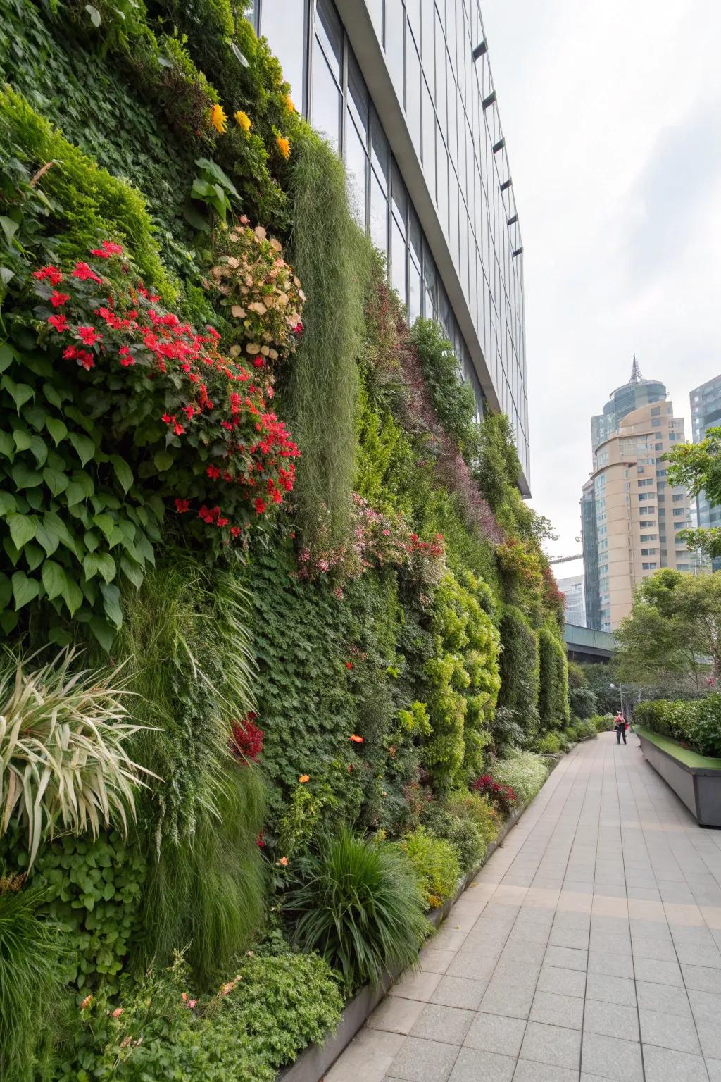 Skyward gardens maximize space and introduce a lush backdrop.