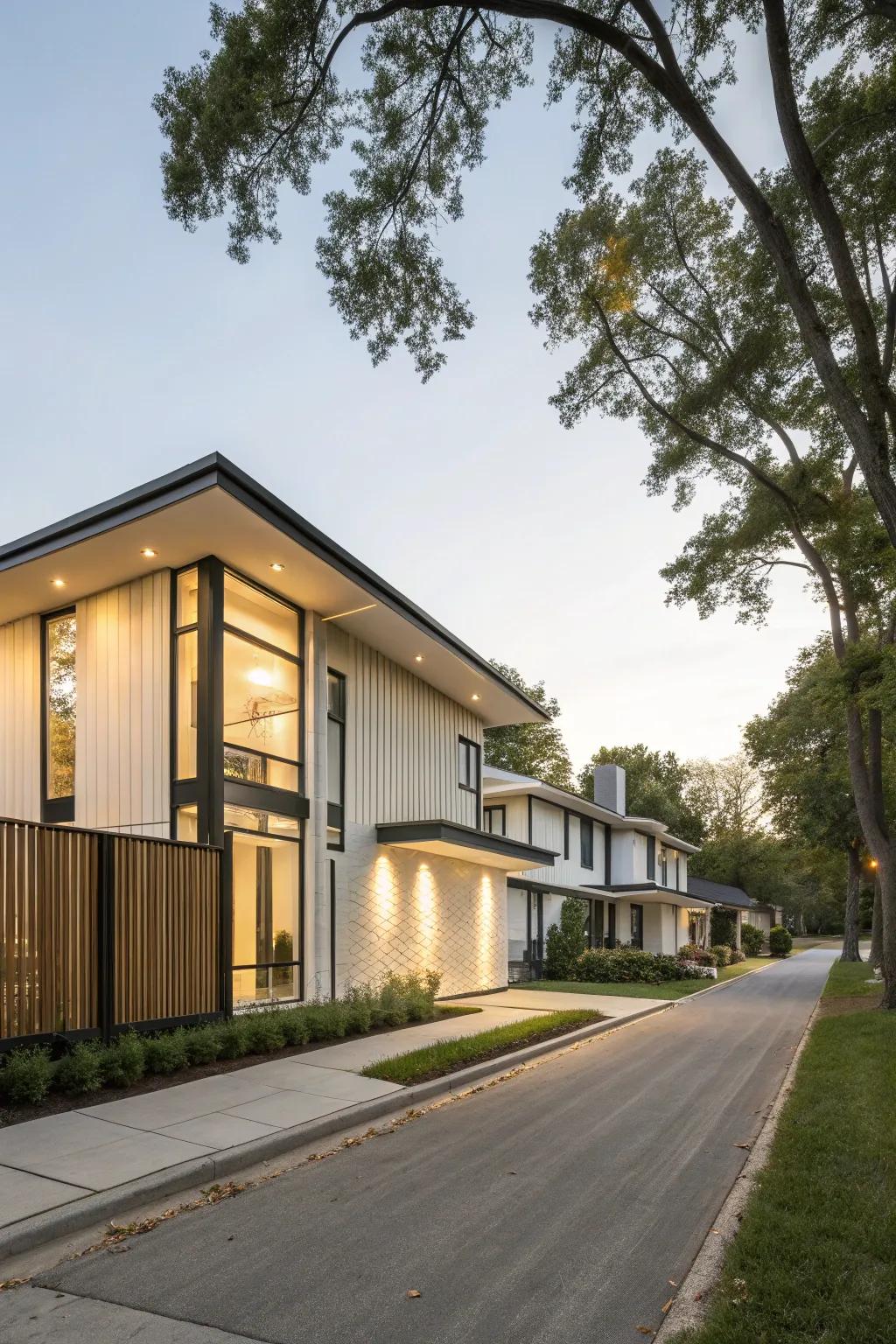 Architectural paneling for a sleek and modern home design.