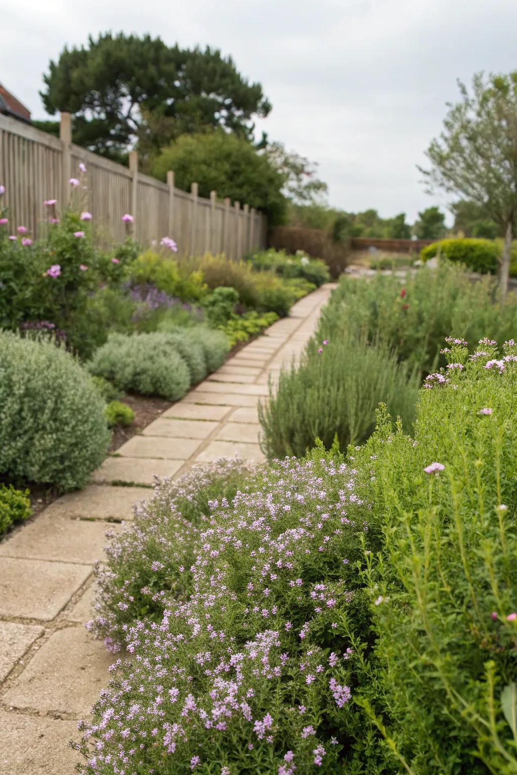 Herb pathways fill your garden with delightful scents.