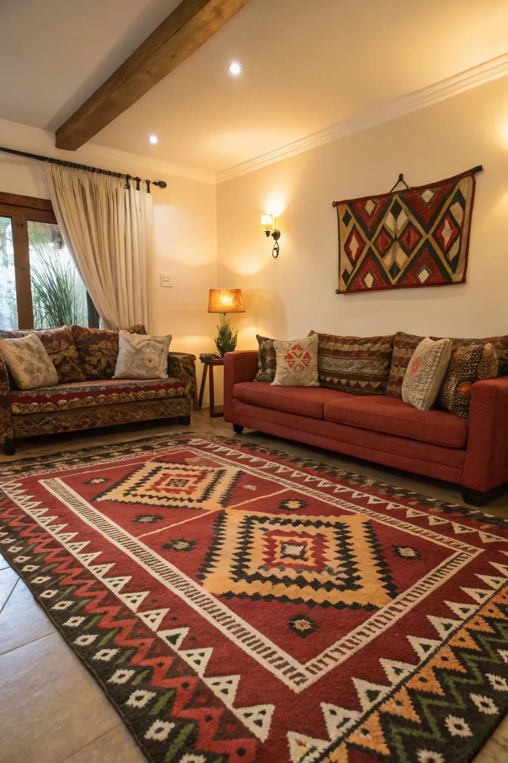 Bold patterns can add a dynamic and lively touch to your decor.