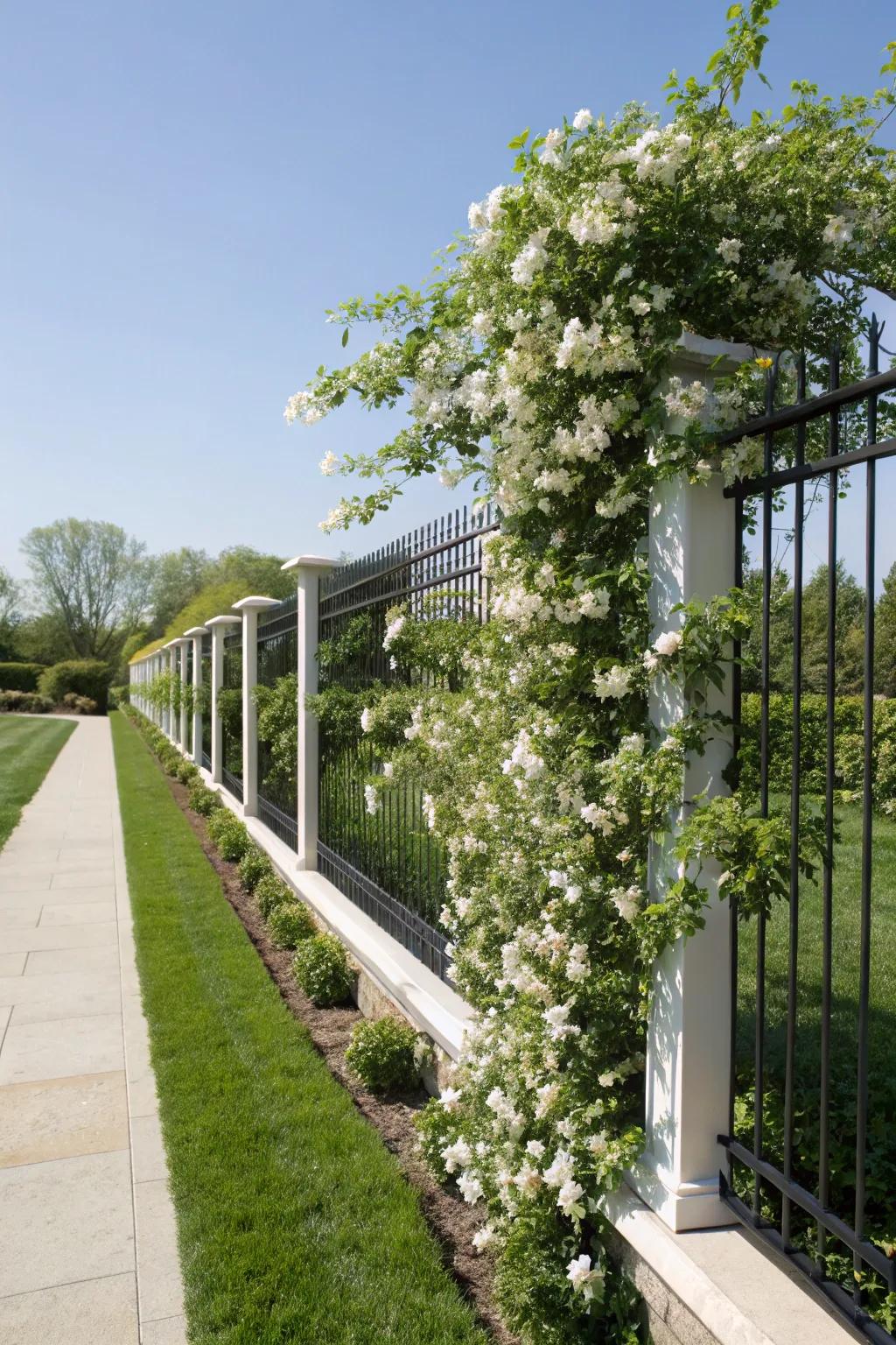 Enhance boundaries with a fashionable star creeper fence broadening.