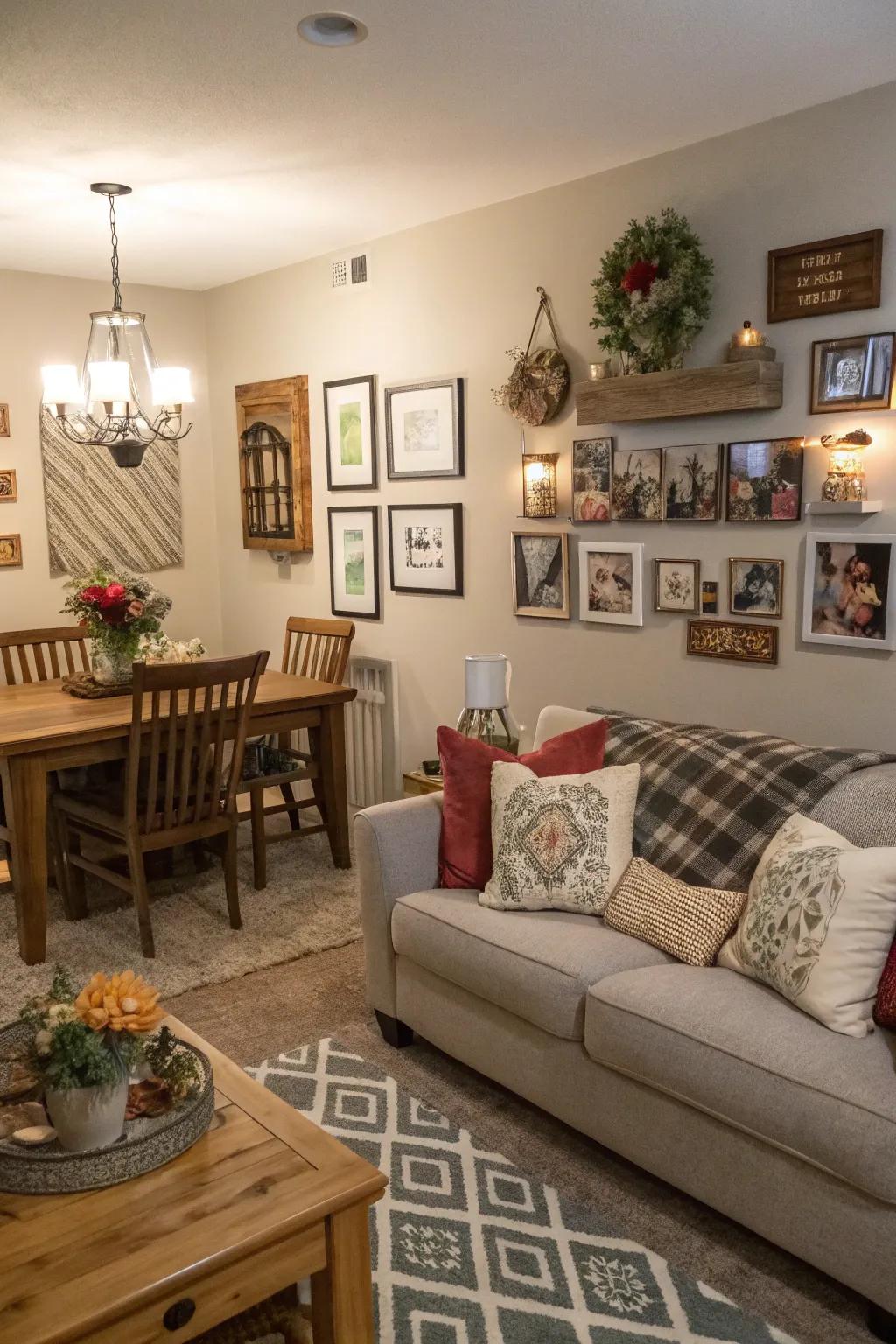 Personal touches with embellishments add character and warmth.