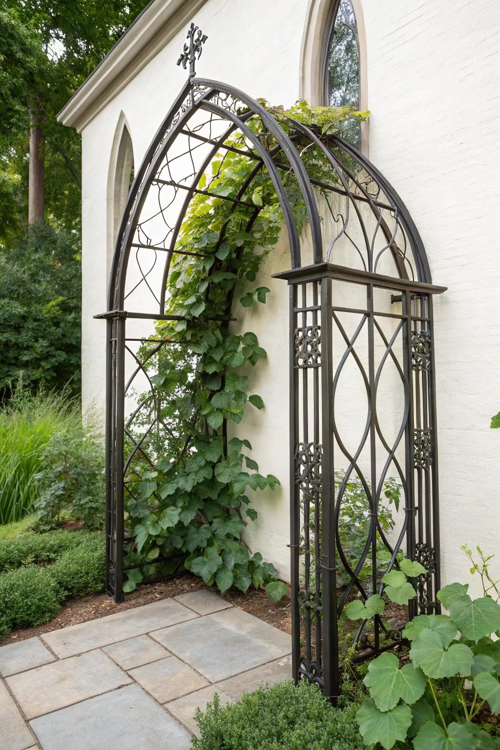 Elevate your garden with a gothic arch trellis - where drama meets elegance.
