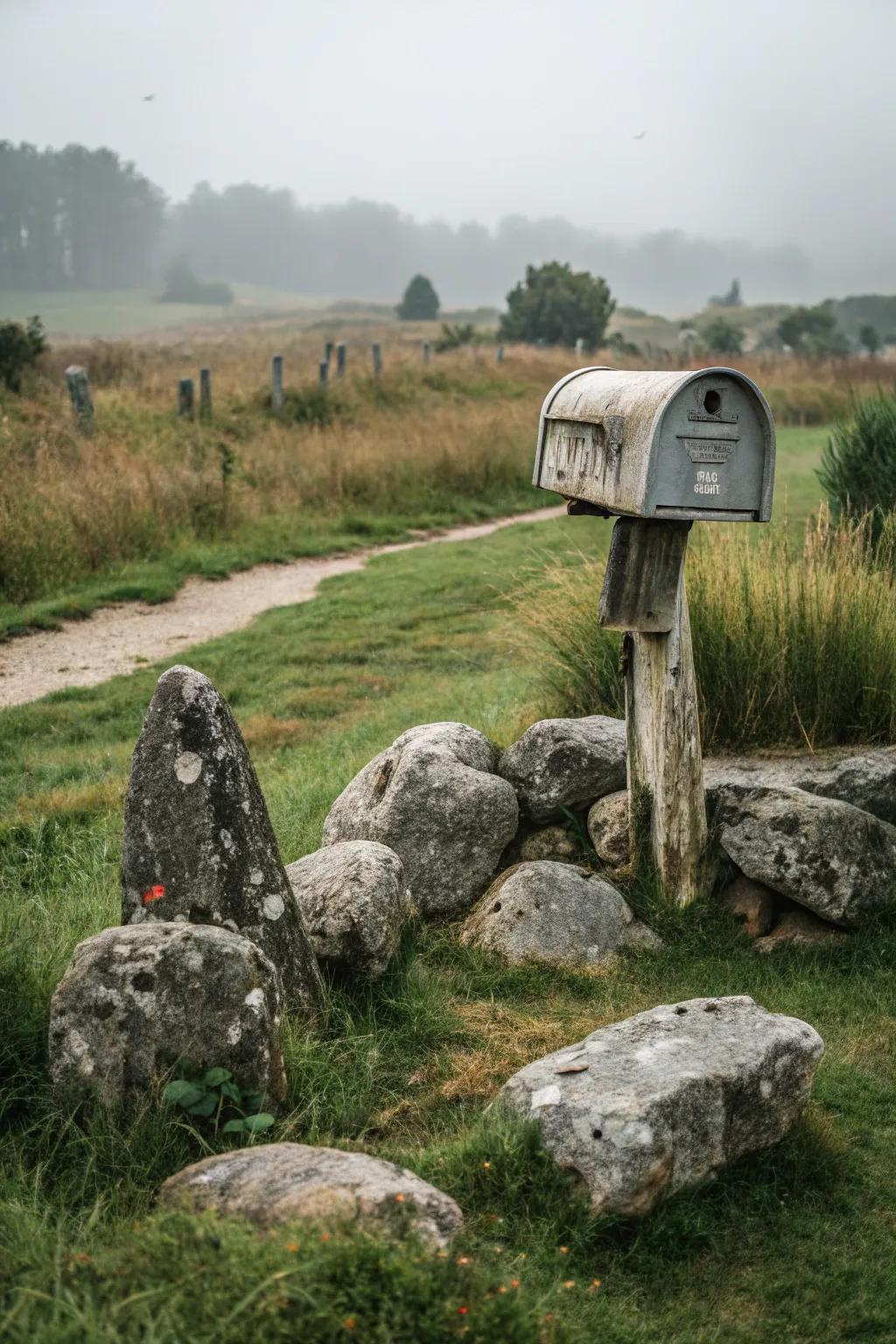Fossil stones introduce a prehistoric charm.
