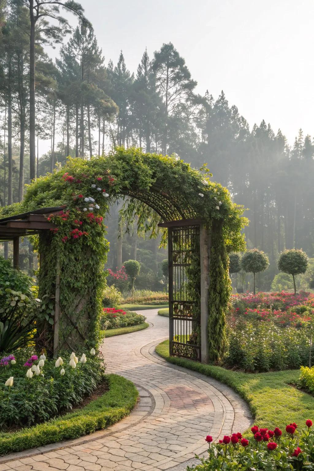 Innovative vertical garden gate design