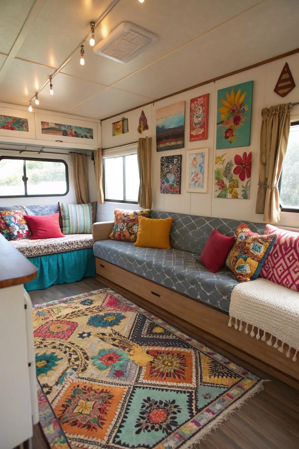 Colorful accents add personality and vibrancy.